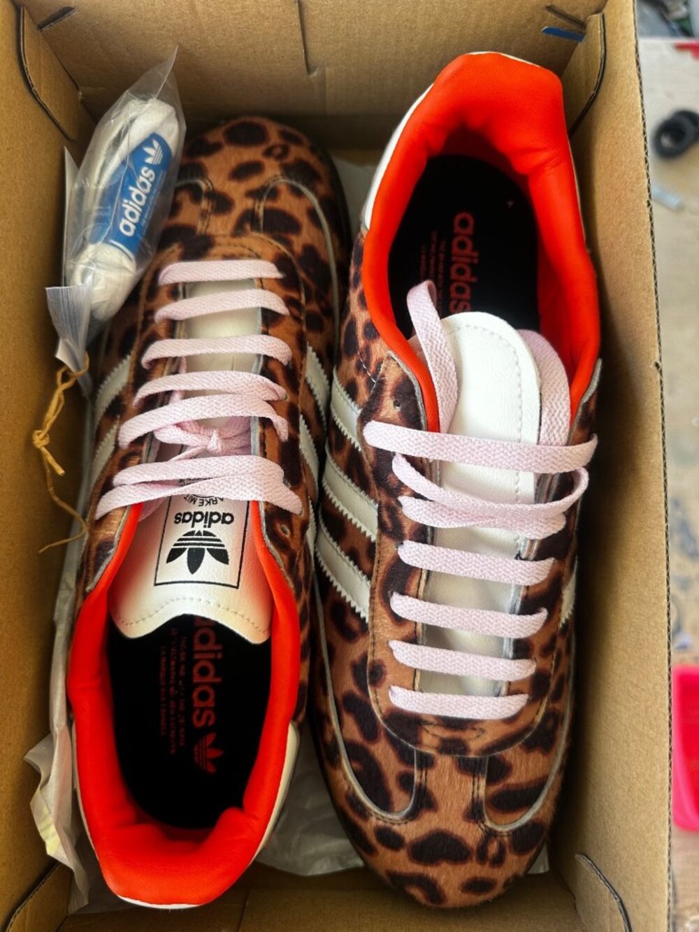 Adidas Samba OG Red Leopard Print Striped Trainers Sneakers Mens 9.5 Womens 10.5 - Picture 11 of 15